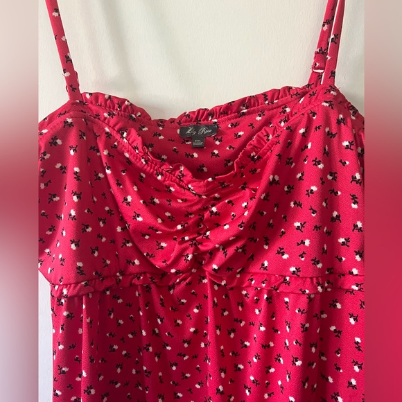 Beautiful red Lily Rose dress, floral design. - Picture 2 of 7